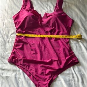 Bold Pink One-Piece Swimsuit with Full Coverage